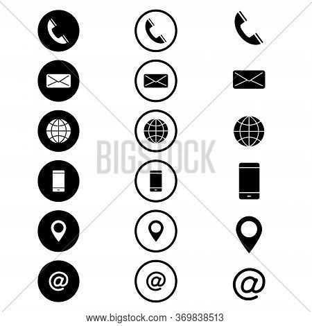Contact Us Line Icons Set Vector Illustration
