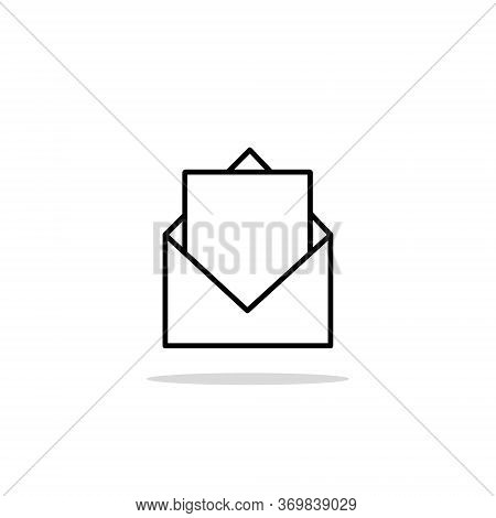 Open Envelope Line Icon On The White Background.
