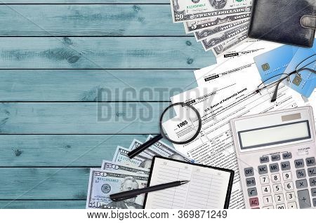 Irs Form 1065 U.s. Return Of Partnership Income Lies On Flat Lay Office Table And Ready To Fill. U.s