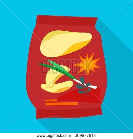 Isolated Object Of Chip And Slice Symbol. Web Element Of Chip And Bag Vector Icon For Stock.