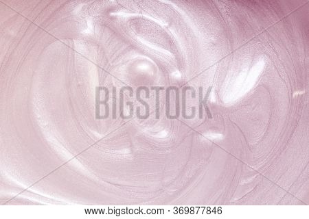 Texture Of Foundation For Face. Smear Of Primer Highlighter Or Luminizer Cream. Makeup Product Sampl