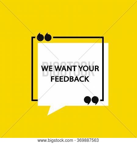 Vector Illustration Of Quote In Black Frame With Quotation Marks And Yellow Background.
