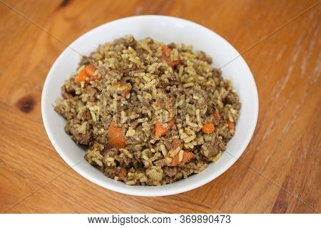 Iraqi Carrot Rice A Typical Dish Served With Minced Beef