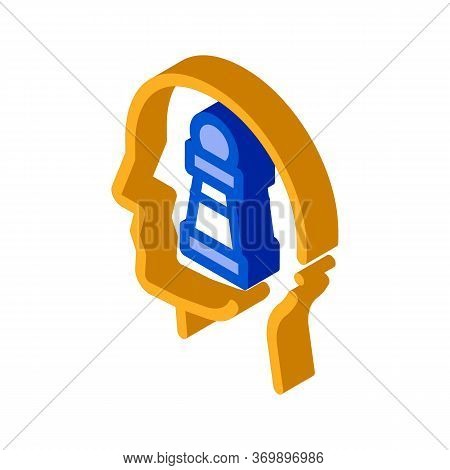 Chess Figure Head Icon Vector. Isometric Chess Figure Head Sign. Color Isolated Symbol Illustration