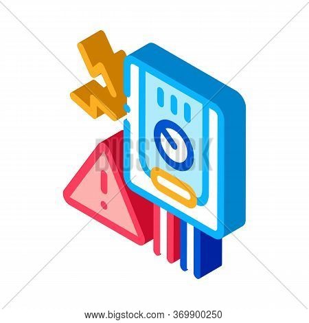 Short Circuit Icon Vector. Isometric Short Circuit Sign. Color Isolated Symbol Illustration