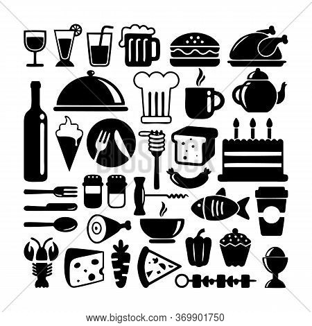 Food Icons Vector Image, Vector Illustration Design