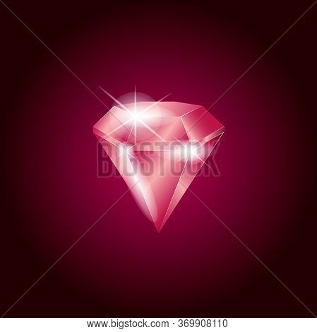 Vector Illustration Of A Ruby On A 
Red Black Background.