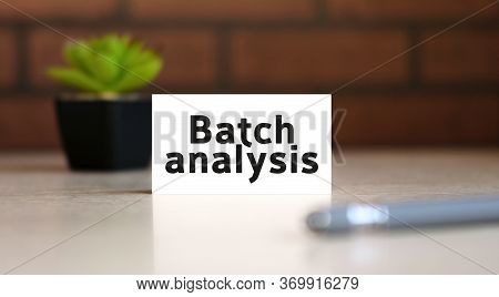 Batch Analysis Text Of Business Concept On White List And With Pen And A Black Pot With A Flower Beh
