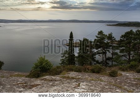 Beautiful Vista Of Setting Sun Over Bantry Bay In County Cork, Ireland.