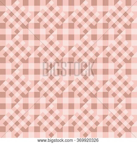 Pink Patchwork Seamless Vector Geometric Pattern. Simple Textured Surface Print Design. For Backgrou