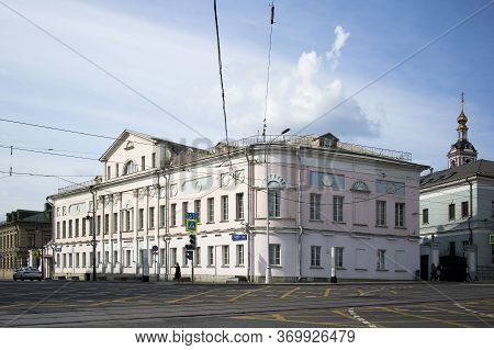 Moscow, Russia - 01 July 2020 The City Estate Of Bokov Merchants Is Landmark Building In Moscow. Loc