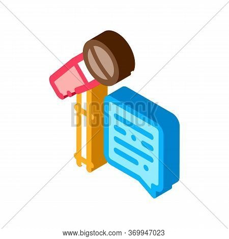 Replica Talking In Microphone Icon Vector. Isometric Replica Talking In Microphone Sign. Color Isola