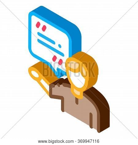 Actor Man With Replica Icon Vector. Isometric Actor Man With Replica Sign. Color Isolated Symbol Ill