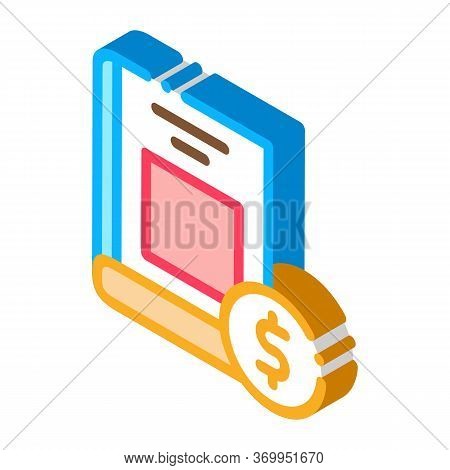 Book Value Icon Vector. Isometric Book Value Sign. Color Isolated Symbol Illustration