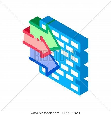 Construction Elements Icon Vector. Isometric Construction Elements Sign. Color Isolated Symbol Illus