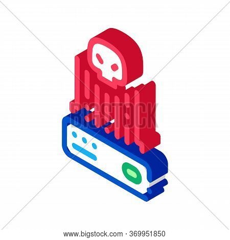 Hacker Control Icon Vector. Isometric Hacker Control Sign. Color Isolated Symbol Illustration