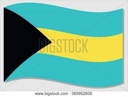 Waving Flag Of Bahamas Vector Graphic. Waving Bahamian Flag Illustration. Bahamas Country Flag Wavin