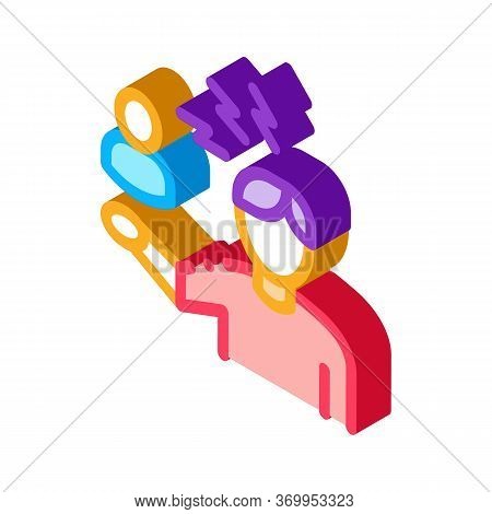Discussion And Condemnation Of Man Icon Vector. Isometric Discussion And Condemnation Of Man Sign. C