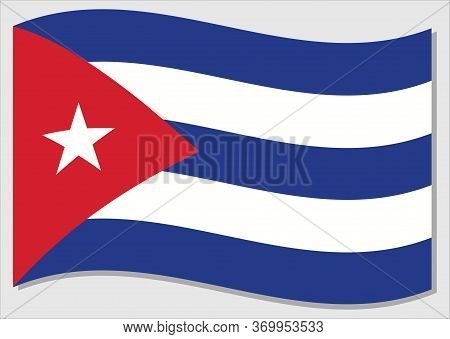 Waving Flag Of Cuba Vector Graphic. Waving Cuban Flag Illustration. Cuba Country Flag Wavin In The W