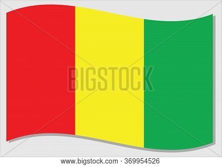 Waving Flag Of Guinea Vector Graphic. Waving Guinean Flag Illustration. Guinea Country Flag Wavin In