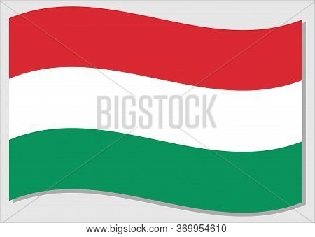Waving Flag Of Hungary Vector Graphic. Waving Hungarian Flag Illustration. Hungary Country Flag Wavi