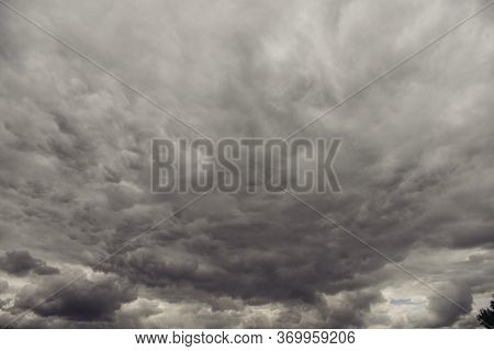 Dark Clouds On Sky Before Rainy And Storm - Image
