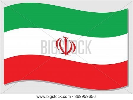 Waving Flag Of Iran Vector Graphic. Waving Iranian Flag Illustration. Iran Country Flag Wavin In The