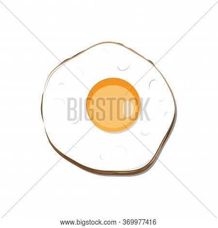 Omlette, Illustration, Vector On White Background. Scrambled Eggs.