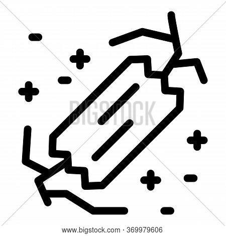 Crack Is Sealed With Tape Icon. Outline Crack Is Sealed With Tape Vector Icon For Web Design Isolate