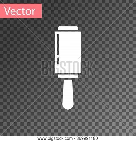 White Adhesive Roller For Cleaning Clothes Icon Isolated On Transparent Background. Getting Rid Of D