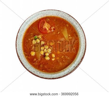 Tabikha Khudrat, Breakfast Soup Made With Lentils And Other Vegetables, Algerian Cuisine, Traditiona