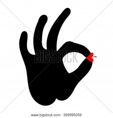 Gesture Ok Icon, Commerce And Marketing, Best Choice Of Vector Graphics Sign.