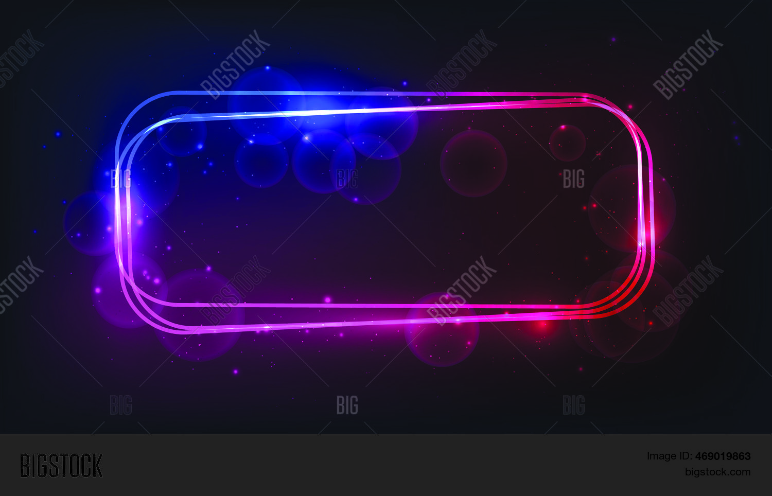 Neon Rounded Rectangle Frame Design Neon Rounded Vector & Photo (Free Trial) | Bigstock