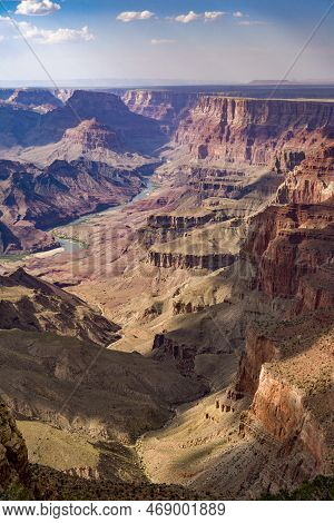 Scenic View To River Colorado In Grand Canyon, Usa