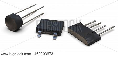 Bridge Rectifiers Isolated On White. 3d Rendering