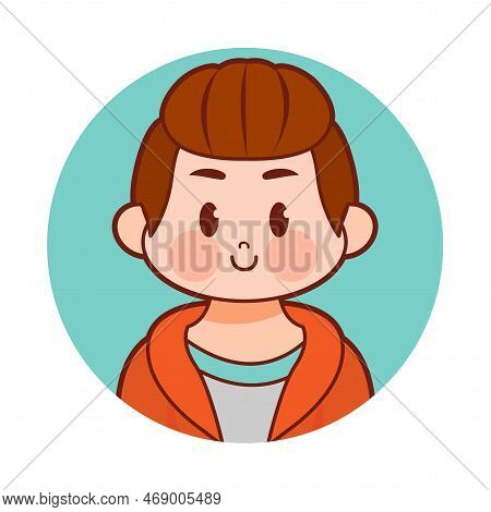 Vector Cartoon Cute Kawaii Kid Face Isolated