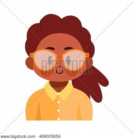 Vector Cartoon Cute Kawaii Kid Face Isolated