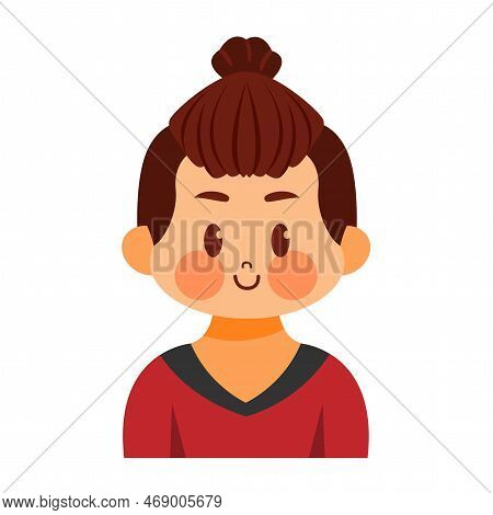 Vector Cartoon Cute Kawaii Kid Face Isolated