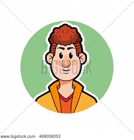 Vector Cartoon Cute Young Person Icon Isolated