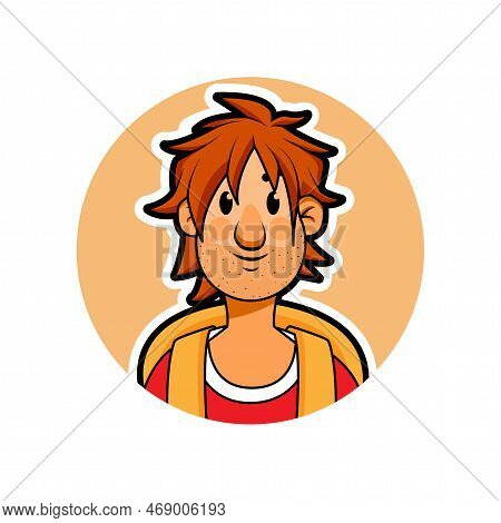 Vector Cartoon Cute Young Person Icon Isolated