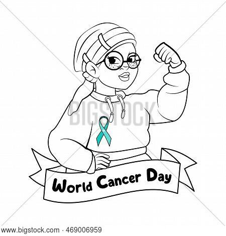 Vector Cartoon Cute Character World Cancer Day