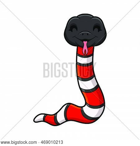 Vector Illustration Of Cute Milk Snake Or Milksnake Cartoon