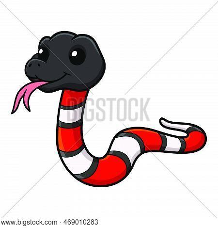 Vector Illustration Of Cute Milk Snake Or Milksnake Cartoon