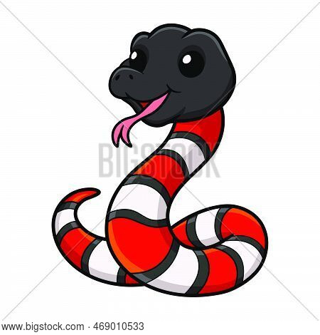 Vector Illustration Of Cute Milk Snake Or Milksnake Cartoon