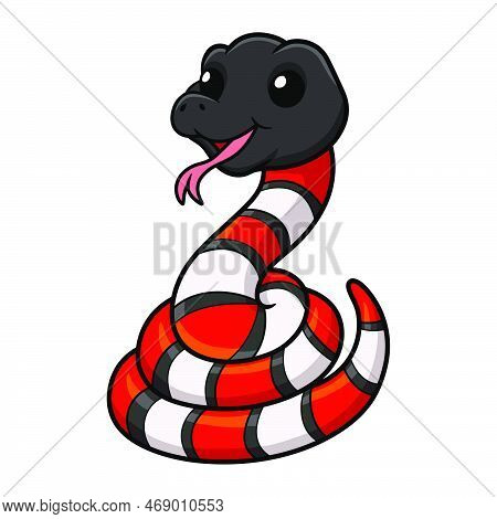 Vector Illustration Of Cute Milk Snake Or Milksnake Cartoon