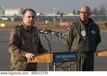 Otopeni, Romania - January 17, 2023: Awacs Airborne Warning And Control System Aircrafts Arrival Fro