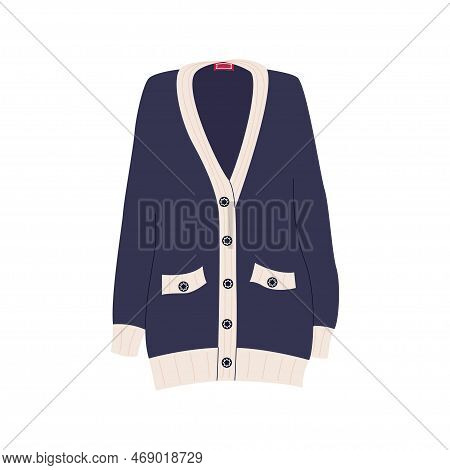Knitted Cardigan, Winter Fashion Clothes, Warm Casual Garment. Women Elegant Tricot Jacket With Long