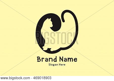 Cj Initials Logo With Cat Ornament Inside Logo