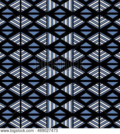 Gray Triangular Ethnic Pattern And Black Baseline