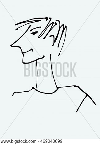Avatar Of A Young Man. Flat Style, Isolated Vector Element